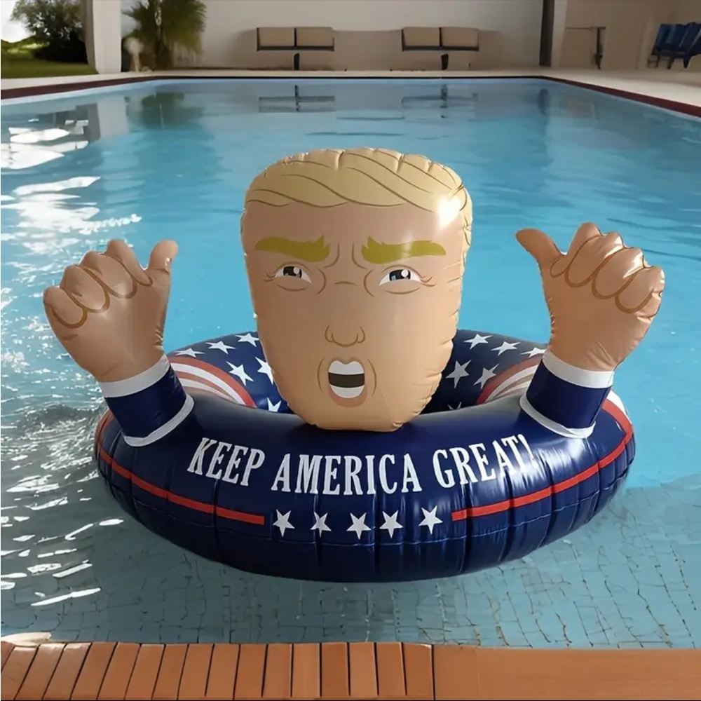 TRUMP Inflatable Pool Float with Patriotic Design-NWT